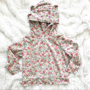 Baby Gap Floral Bear Zip Hoodie